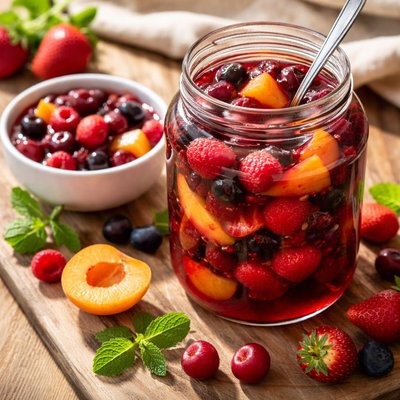 Homemade fruit compote
