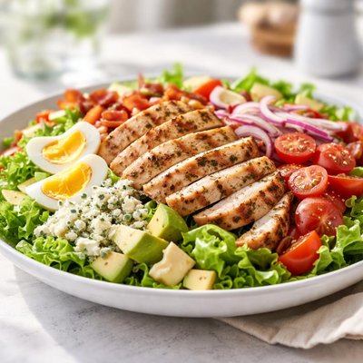 Homemade grilled chicken cobb salad