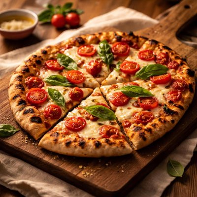 Homemade grilled pizza