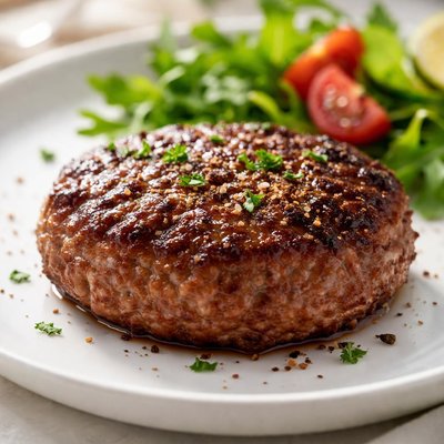 Homemade hamburger patty