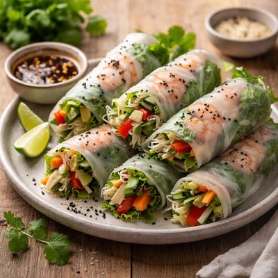 Homemade healthy rice wraps