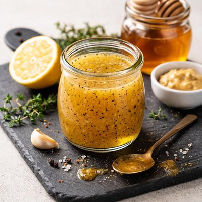 Homemade honey vinaigrette dressing