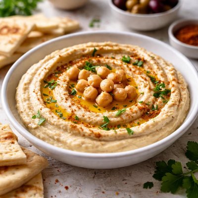 Homemade hummus