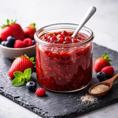 Homemade jam with little sugar