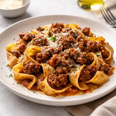 Homemade lamb ragu