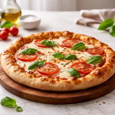 Homemade margarita pizza