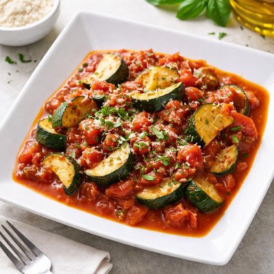 Homemade marinara sauce with zucchini