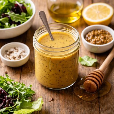 Homemade mustard honey salad dressing