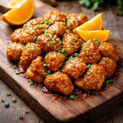 Homemade orange chicken