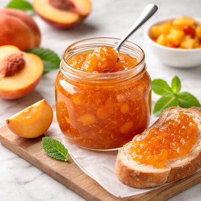 Homemade peach jam