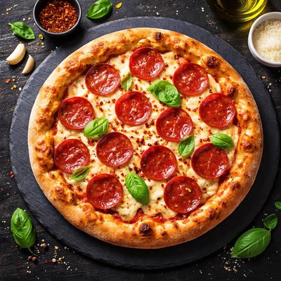 Homemade peperoni puzza