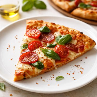 Homemade pizza slice