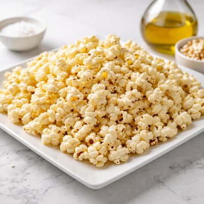 Homemade popcorn with oil