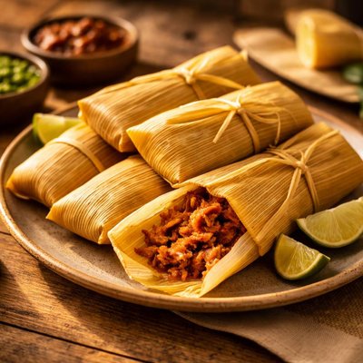 Homemade pork tamales