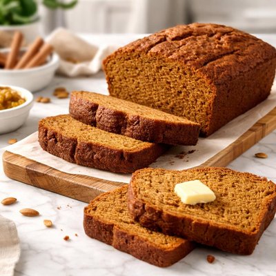Homemade pumpkin bread pieces
