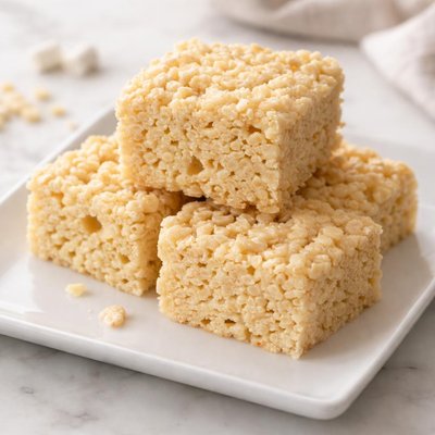 Homemade rice krispy square