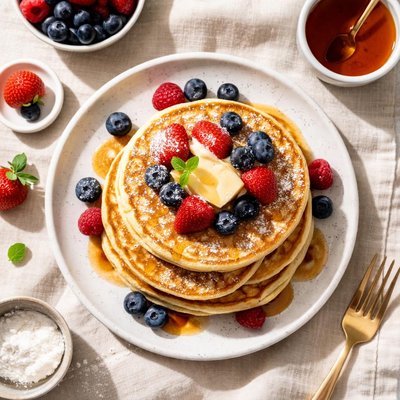 Homemade ricotta pancakes