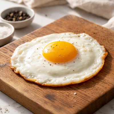 Homemade saltless sunny side up egg