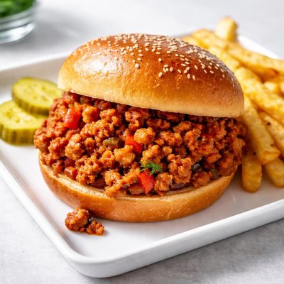 Homemade sloppy joe with ground turkey