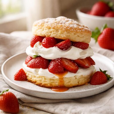 Homemade strawberry shortcake