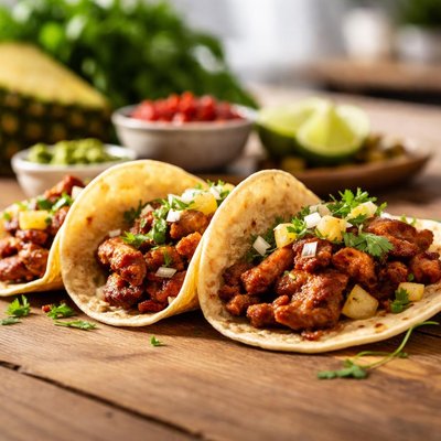 Homemade taco al pastor