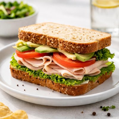 Homemade turkey sandwich