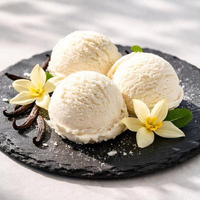 Homemade vanilla ice cream