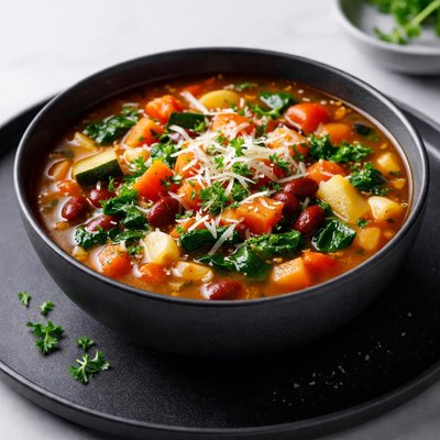 Homemade vegetable minestrone