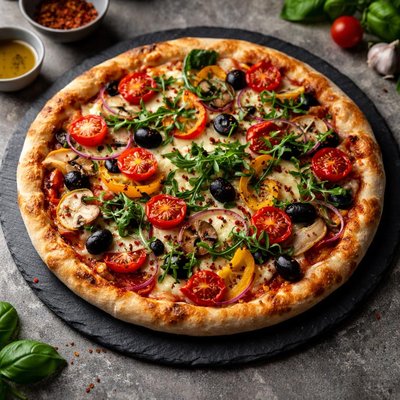 Homemade vegtable pizza