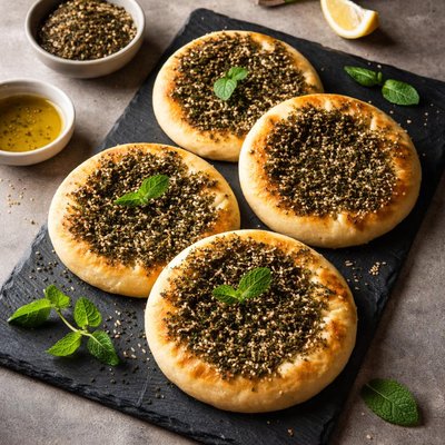 Homemade zaatar manakeesh