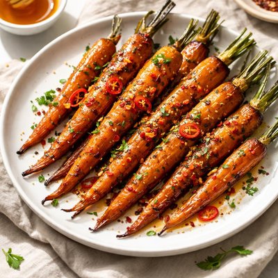 Honey and chilli roasted carrots