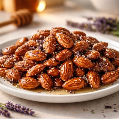 Honey and lavender glazed almonds