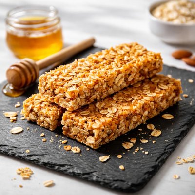 Honey and oat granola bar