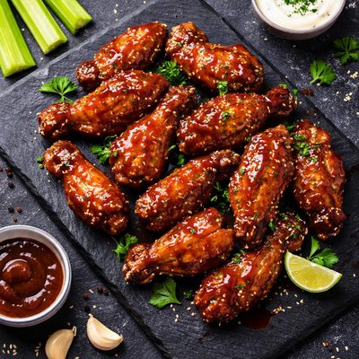 Honey barbecue chicken wings