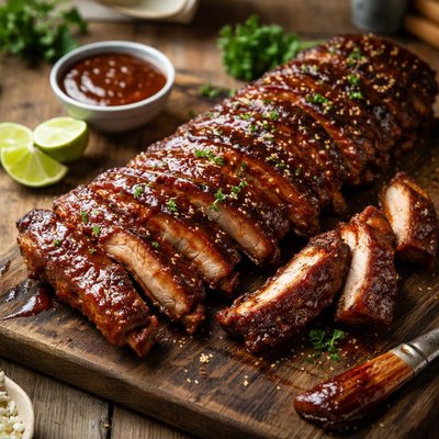 Honey bbq pork ribs