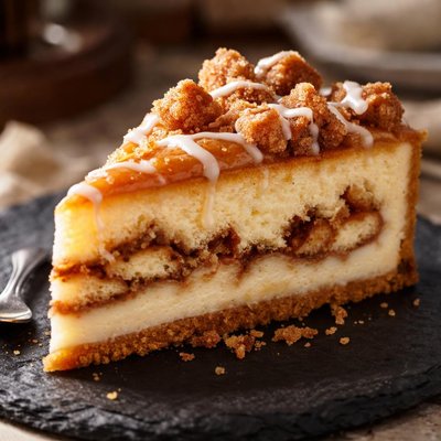 Honey bun stuffed cheesecake