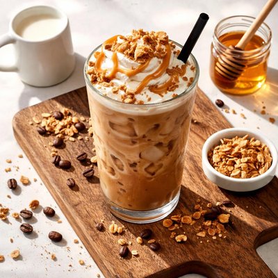 Honey carmel crunch ice coffe first watch