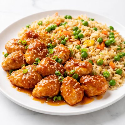 Honey chicken and fried rice