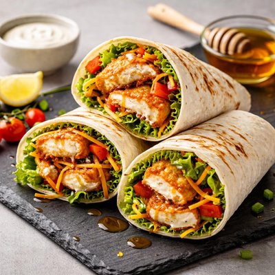 Honey crispy chicken wrap