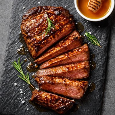 Honey flavored steak