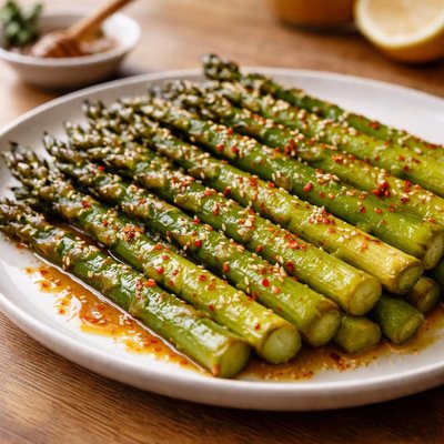Honey glazed asparagus