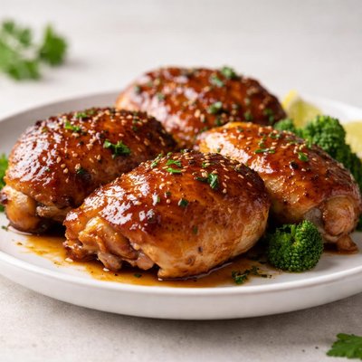 Honey glazed chicken thigh