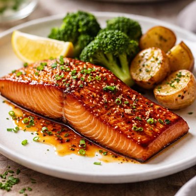 Honey glazed salmon