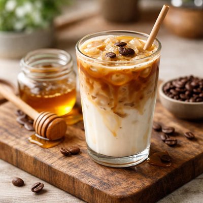 Honey ice latte