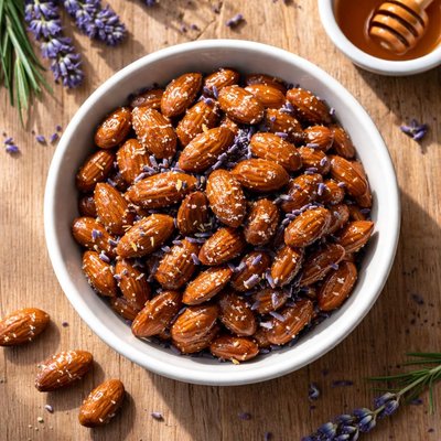 Honey lavender glazed almonds