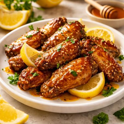 Honey lemon chicken wings