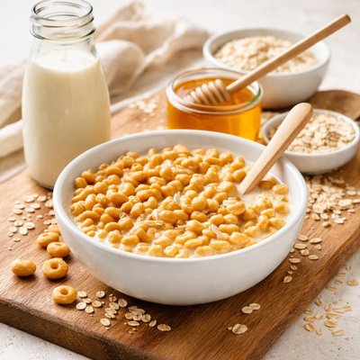 Honey nut cheerios and oat milk
