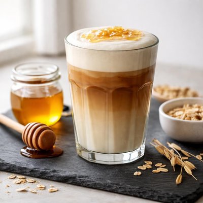 Honey oatmilk latte