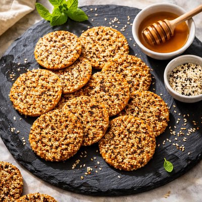 Honey roasted sesame crisps