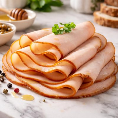 Honey turkey breast slice